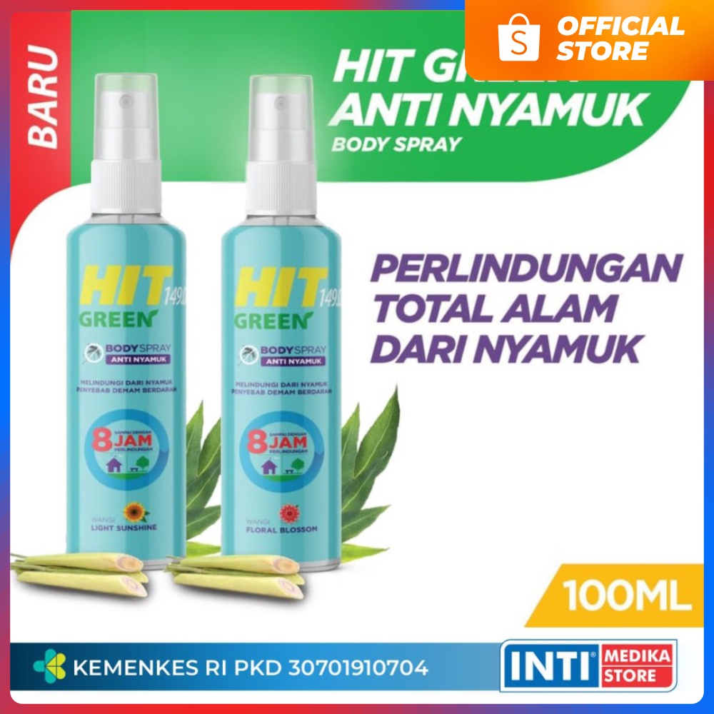 HIT GREEN - Body Spray Anti Nyamuk 100ml | Pengusir Nyamuk