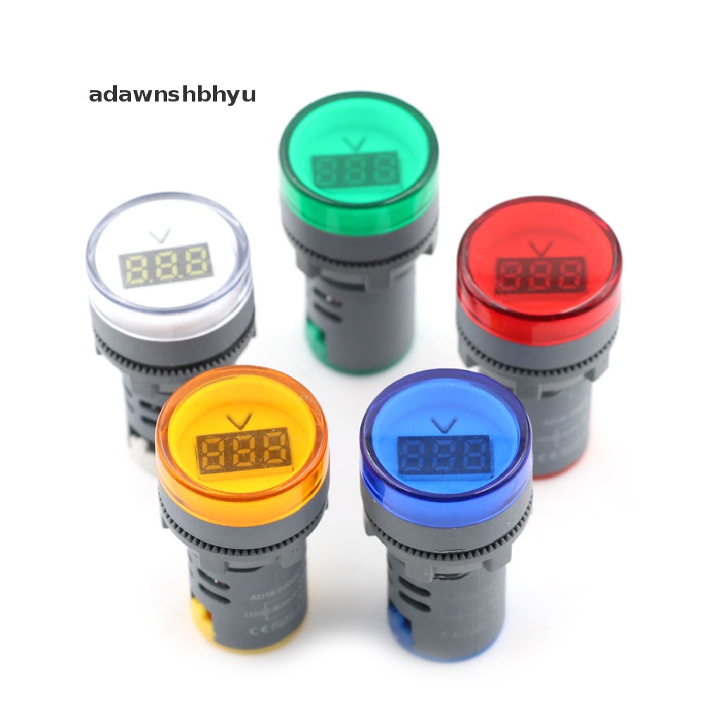 Adawnshbhyu 22mm LED Digital Display Gauge Volt Pengukur Tegangan Lampu Sinyal Indikator