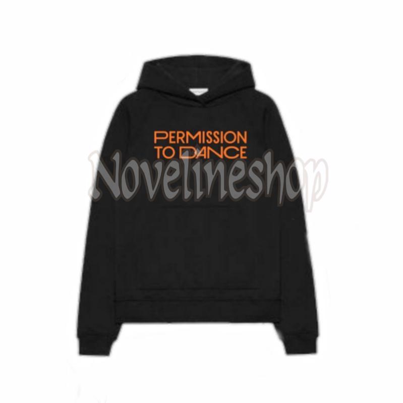 HOODIE SWEATER KPOP BTS PERMISSION TO DANCE SABLON ORANGE PREMIUM FLEECE