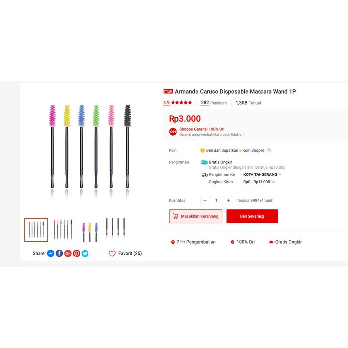 Mascara Wand Maskara Eyelash Brush sikat Extention bulu mata