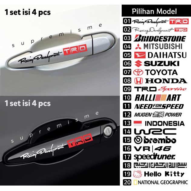 Stiker Gagang Pintu Model | Stiker Handle Pintu Mobil | Stiker Pintu Kaca Velg Wiper Mobil | Sticker TRD Pintu Handle Mobil | Stiker TRD Pintu Mobil