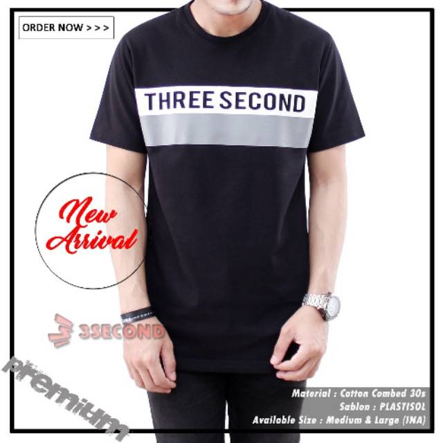 Kaos distro pria three second