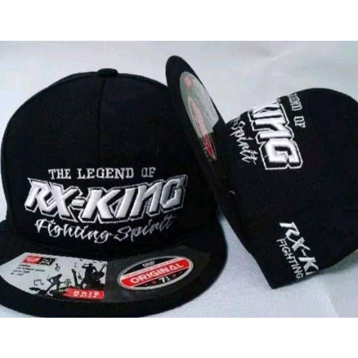 TOPI SNAP BACK RACING RX-KING//TOPI RX KING BLACK BORDIR KOMBINASI DISTRO
