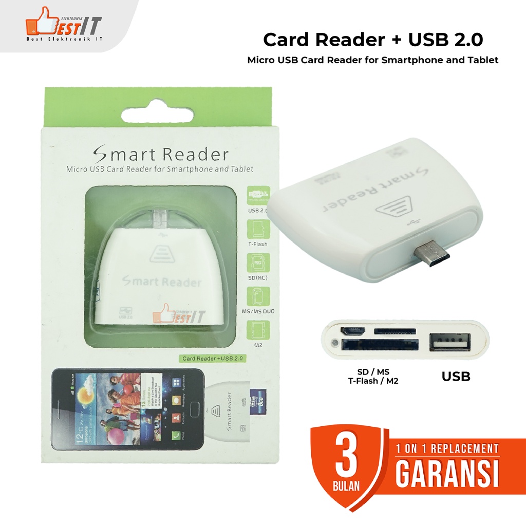 OTG Micro USB SD TF Card Reader USB 2.0 Smart Reader For Smartphone and Tablet