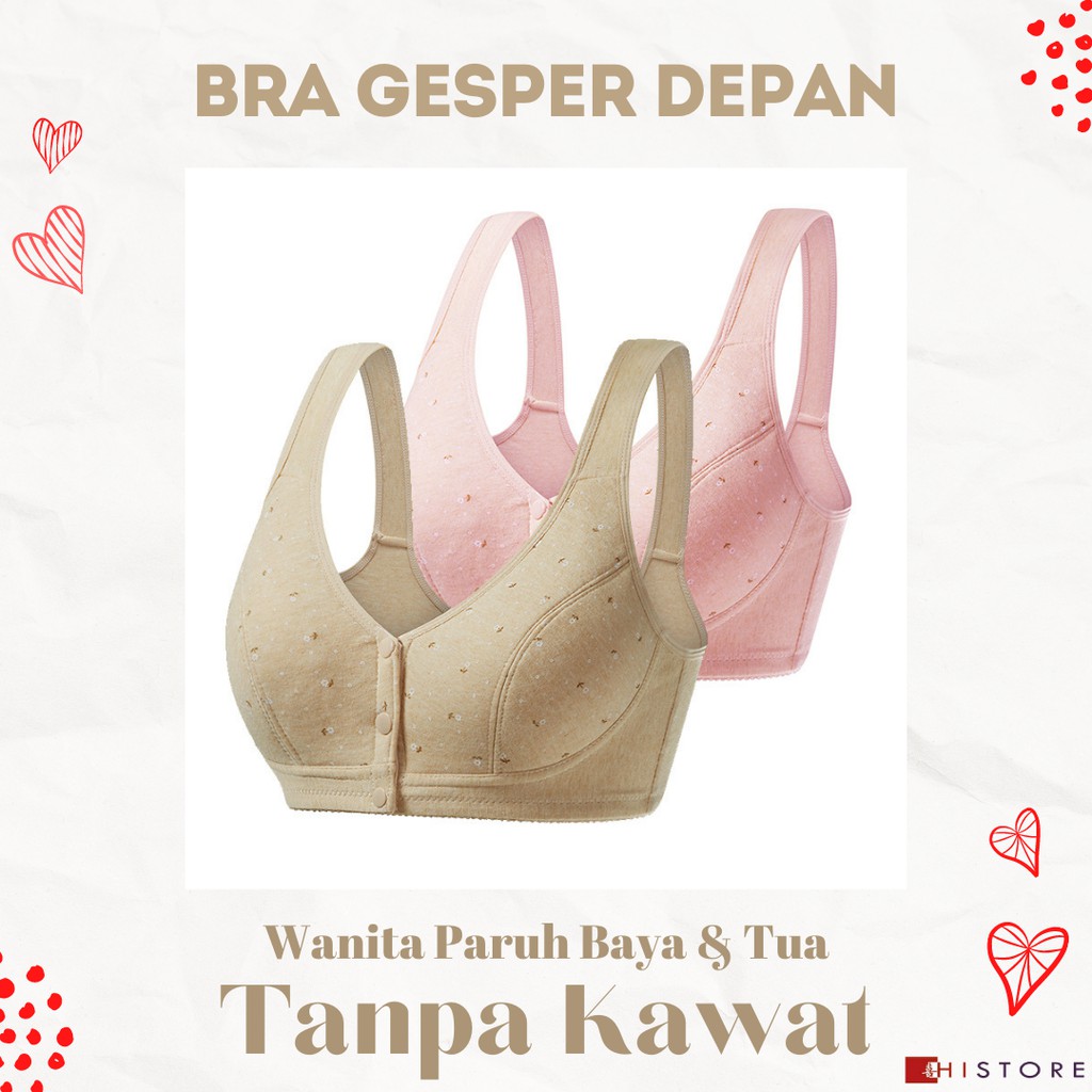 [HI] Bra Seamless Push Up Nirkabel Gesper Depan 170 Wanita Paruh Baya dan Tua