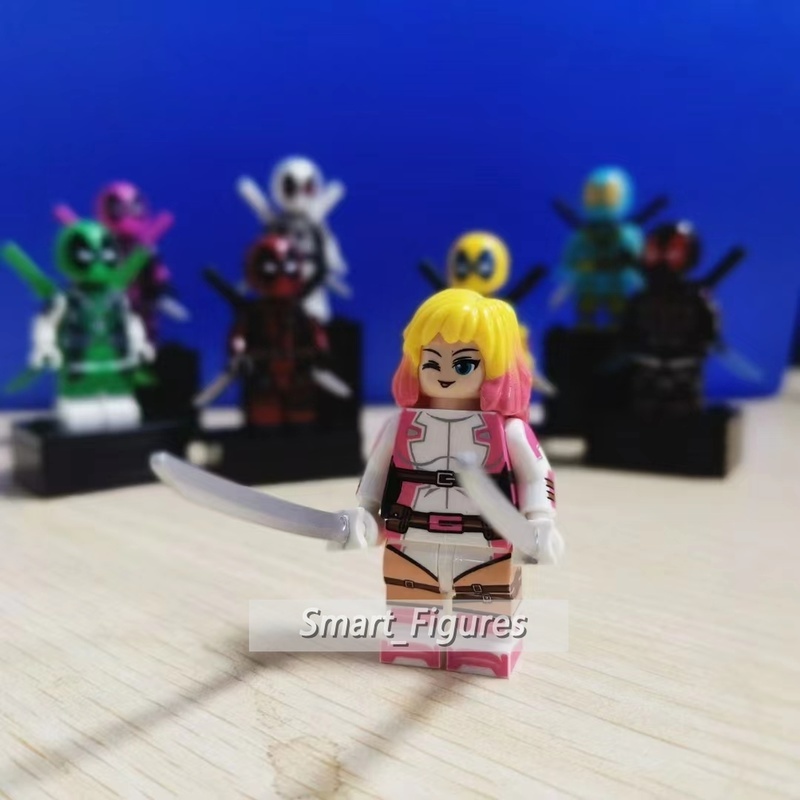 MARVEL X0302 Mainan Mini Figure Deadpool Tron X-Men Gwenpool Pink Untuk Hadiah