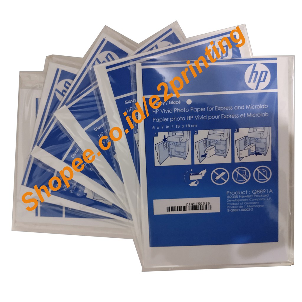 Kertas photo 5R Glossy HP Vivid Made in German Repack 20 lbr