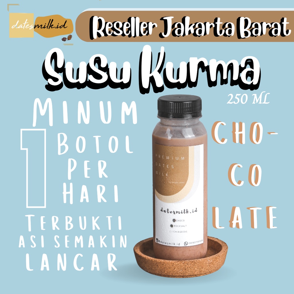 

Susu Kurma Pelancar ASI Booster Busui Ibu Hamil dan Menyusui Penggemuk Penambah Berat Badan Anak - Anak Remaja & Dewasa Dengan Kurma Premium Rasa Coklat Minuman Sehat Kekinian Homemade Botol 250 ML Datesmilk.id Jakarta Barat