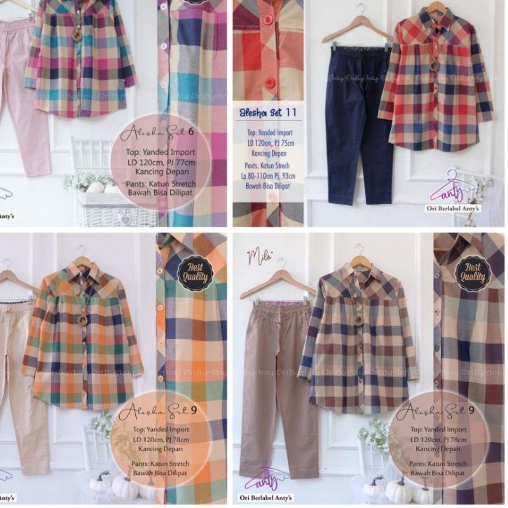 Keluaran Terbaru.. Setelan wanita ori jumbo , murah termurah, Alesha Set 9