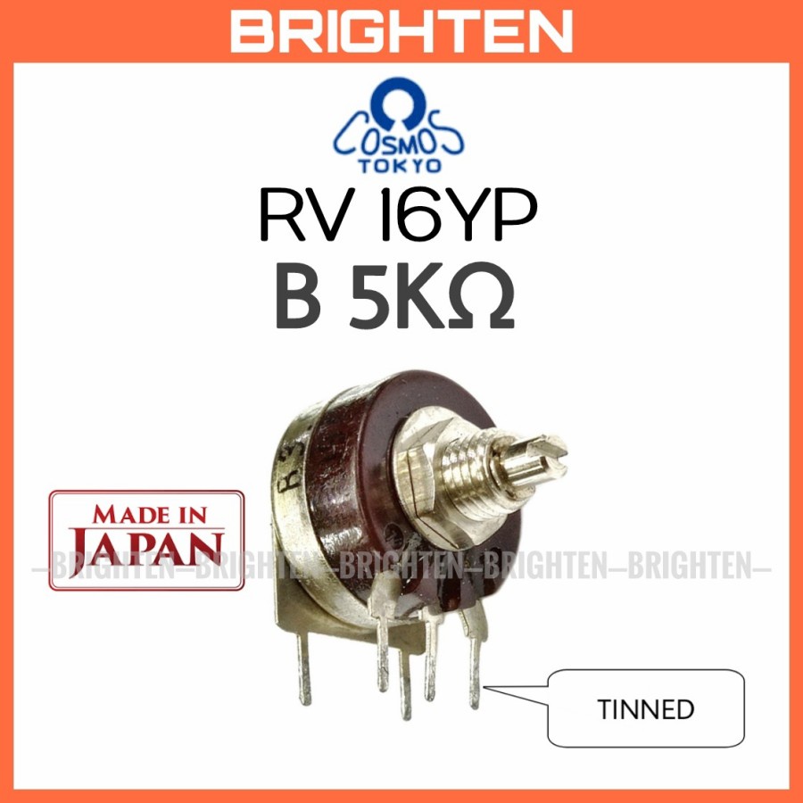 TOKYO COSMOS RV16YP Potensio B 5K ohm Tinned (bukan bekas) Japan