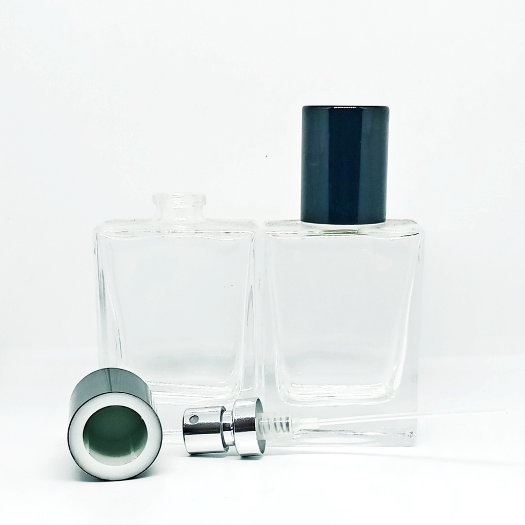 Botol Parfum - Hermys 30ml | Press | Silver Hitam