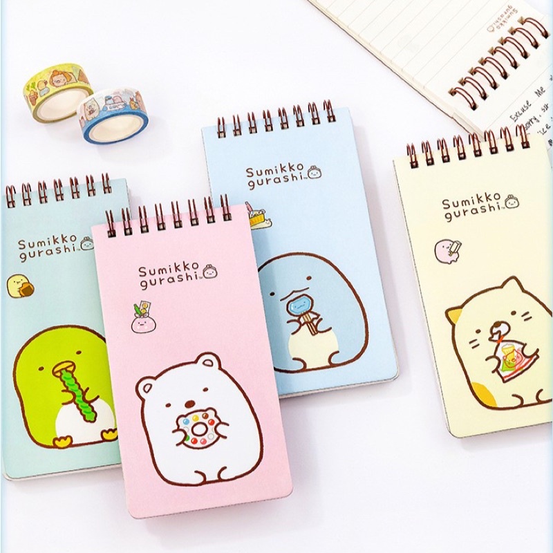 

KENSHO Notebook Notepad Mini Spiral Ring Karakter Sumikko Gurashi / Buku Catatan Kecil