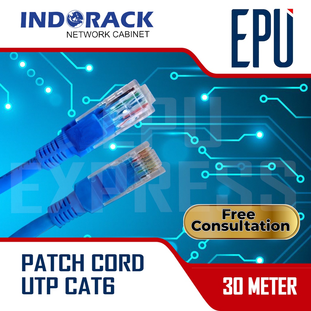 Indorack 30m Kabel Lan Cat6 Cat.6 UTP Ethernet Patch Cord Cable