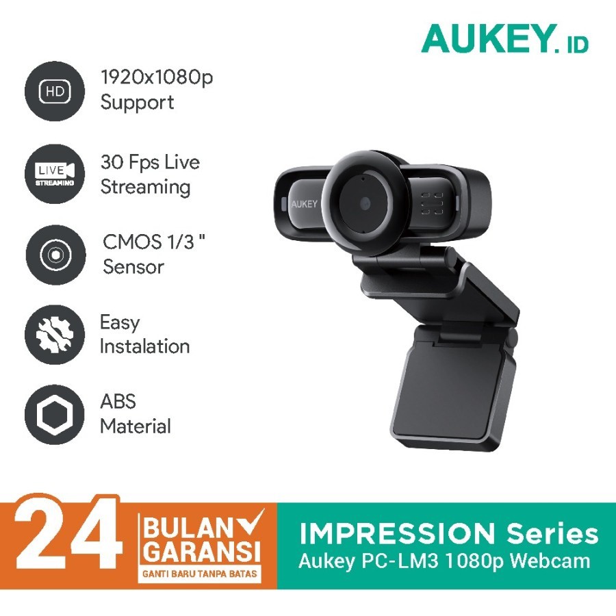 AKN88 - AUKEY PC-LM3 WEBCAM Seri STREAM 1080P