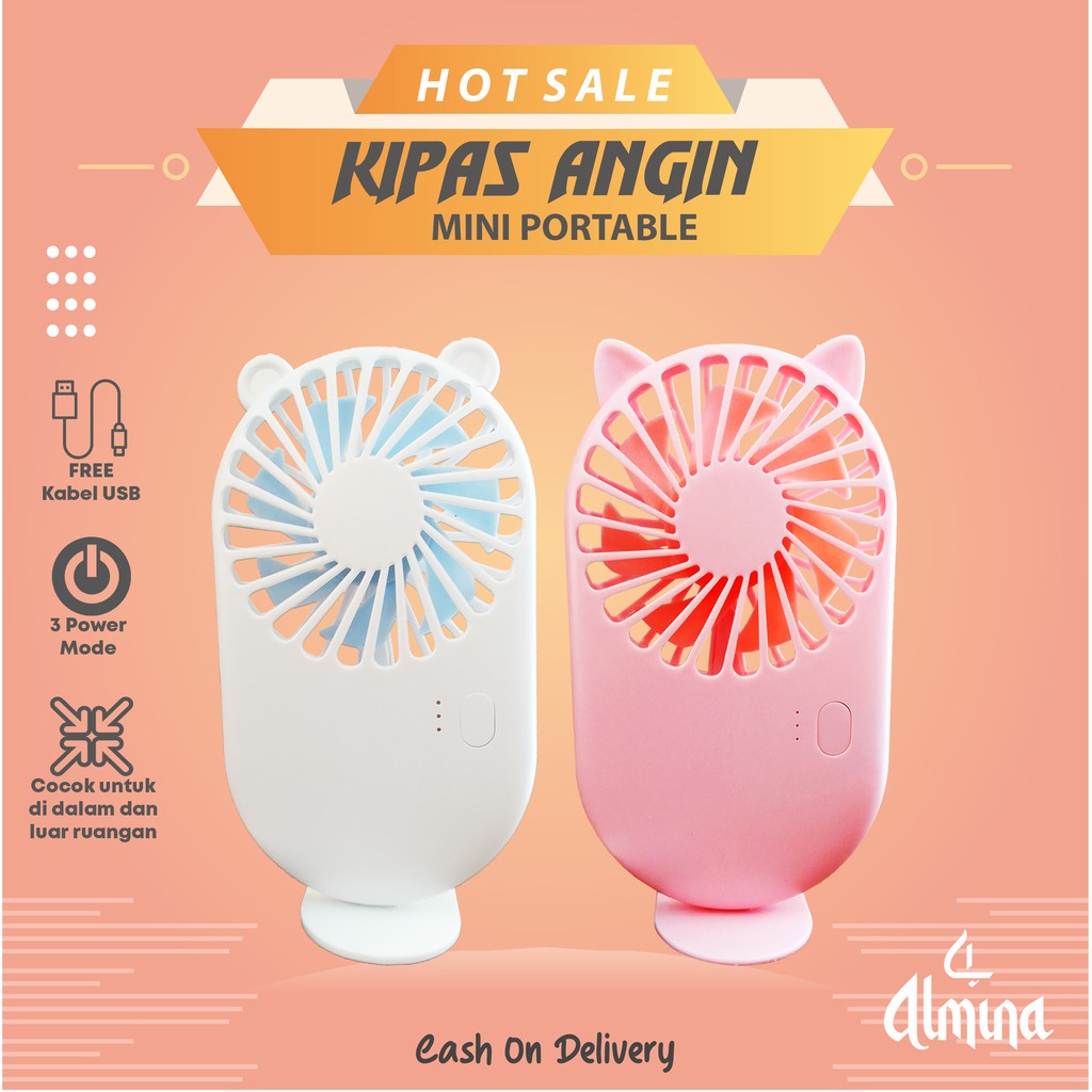 CuTe Kipas Angin Portable 3 Speed Kualitas Terbaik Tidak Berisik dan Multifungsi