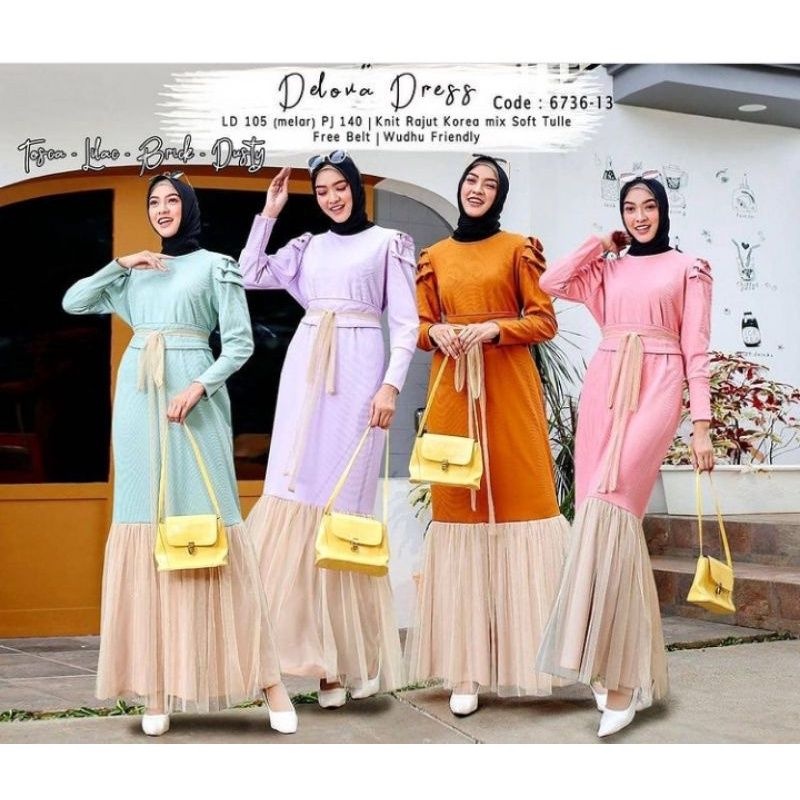 Dress kondangan | ootd hijab pesta kondangan | gamis duyung