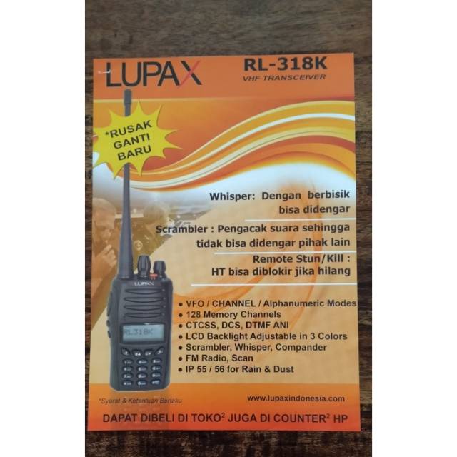 HT LUPAX RL 318 K VHF