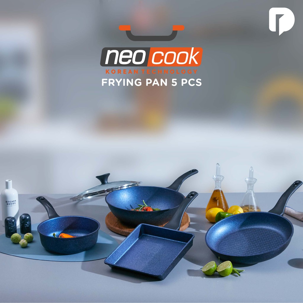  Set  Alat  Masak  Teflon Korea Ori Neocook Frying Pan Panci 