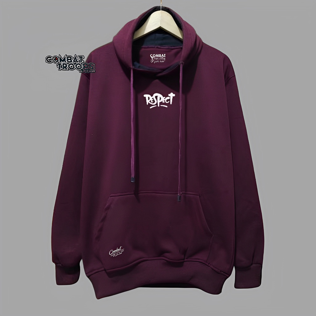 Rapture Jaket Sweater Hoodie Pria Wanita Jumper Warna Burgundy List Respect Sweter Hoodie Cowok Cewek Distro Bandung