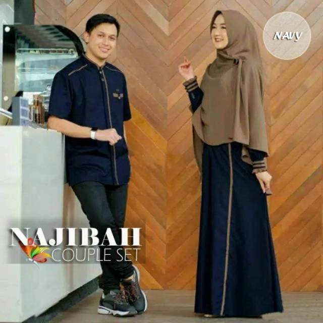 CP NAJIBAH, COUPLE PASANGAN, MOSCREPE PREMIUM, GAMIS HIJAB MUSLIM, MAXY DRESS