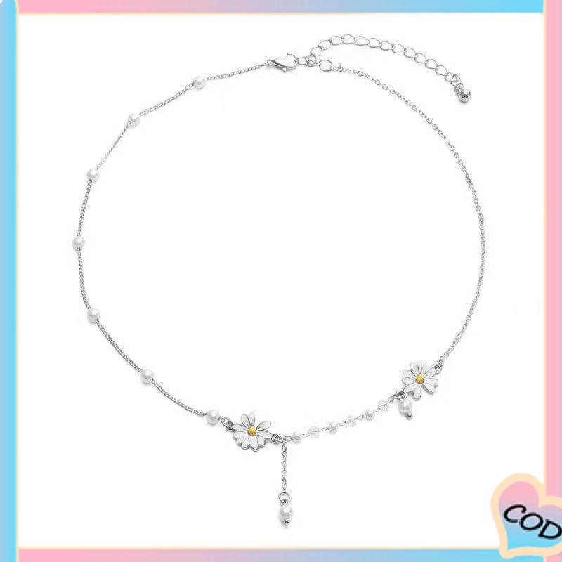 COD❤️ Personalized Anggrek Bunga Daisy Kalung Bunga Kupu-kupu Rantai Klavikula Serbaguna Feminin-A.one