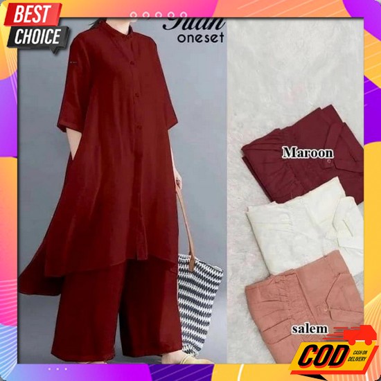 [Terlaris] Amanda Maxy/Gamis Terbaru 2022 Model Terbaru Dres Mewah Dan Titan One Set (Tunik+Celana)