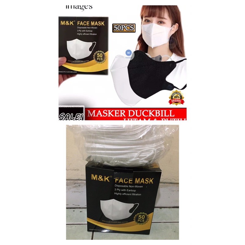 masker duckbill M&K white