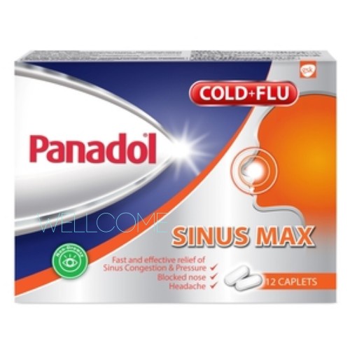 p1192 PANADOL COLD+FLU SINUS MAX 12CAPLETS NON-DROWSY