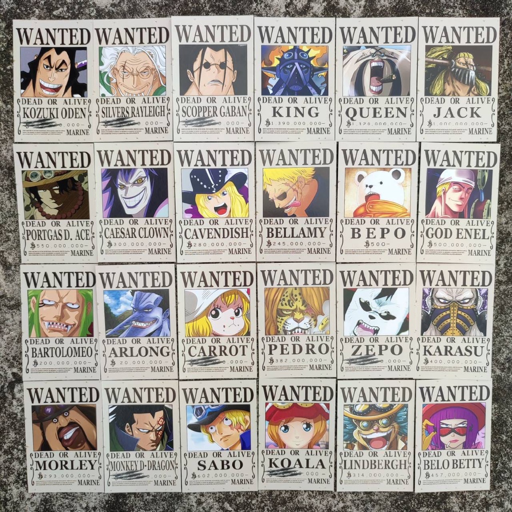Pola Deco Mini Poster Anime One Piece - Mugiwara Yonkou Shichibukai Luffy Zoro Sanji Chopper Robin Nami Shanks Roger Kaido Shirohige-8