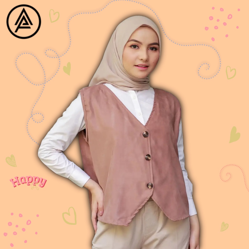 Luaran Wanita Muslim Rompi Curduroy Vest Outer Muslim Wanita Cardigan Cewe