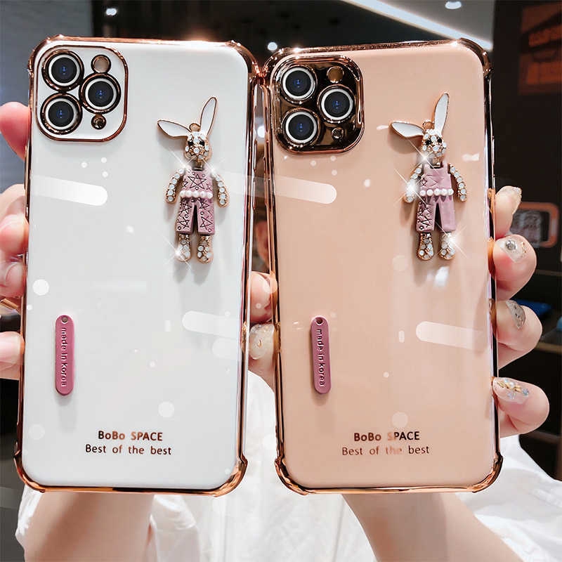 Rabbit Shape Silicone Phone Case For IPhone 12 12pro 12 Pro Max 7plus 6splus 8plus SE 7 8 Plus 11 Xs 11 Promax Rabbit All-in-One Drop Protection Package