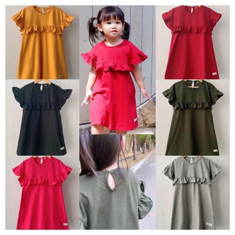 Dress Anak / Daster Anak RUFFLE Bahan Adem 1-4th