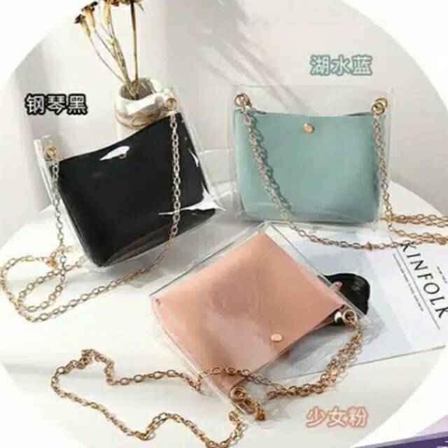 {Lav - 088} Shoulder Bag Transparan / Tas Cewek / Tas Fashion / Tas Import Batam