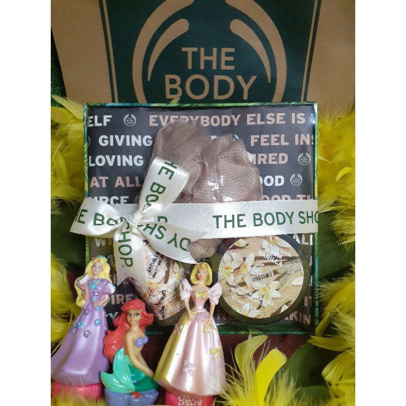 seserahan nikah the body shop 179rb warm vanilla/ rich plum / juicy pear / jcb kiss