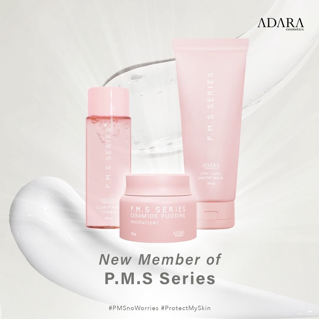 ★ BB ★  ADARA P.M.S Series | Stay Clear Enzyme Wash - Clarifying Toner - Ceramide Pudding Moisturizer