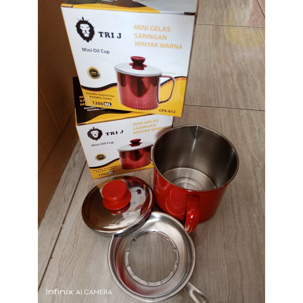 OILPOT WARNA WARNI PENYARING SARINGAN / WADAH TEMPAT MINYAK OIL POT 1.3 LITER