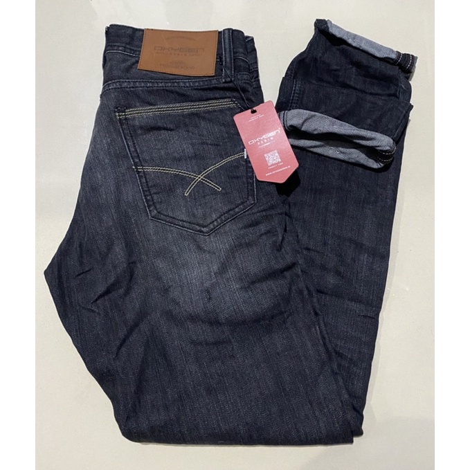 celana jeans oxygen original slimfit bahan non strech new produk