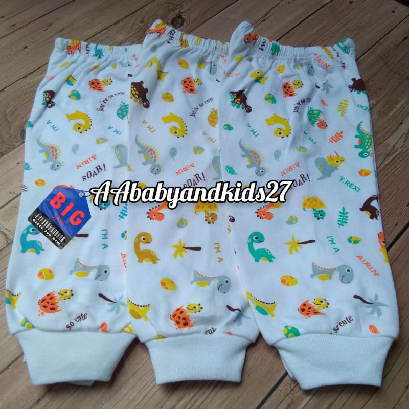 3PC AIRIN CELANA BAYI PANJANG NEWBORN MOTIF PRINT LEMBUT DAN SNI