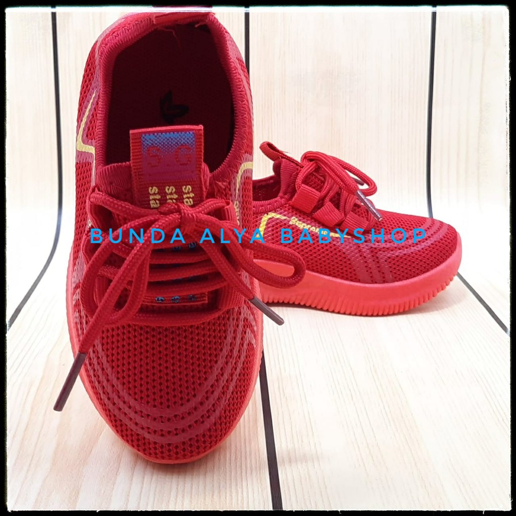 Sepatu Anak Laki Laki Import Usia 1 2 Tahun MERAH Lentur - Sepatu Anak Cowok Anti Licin 22 - 24