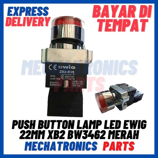 [SWI-9032] PUSH BUTTON LAMP LED EWIG 22MM XB2 BW3462 MERAH