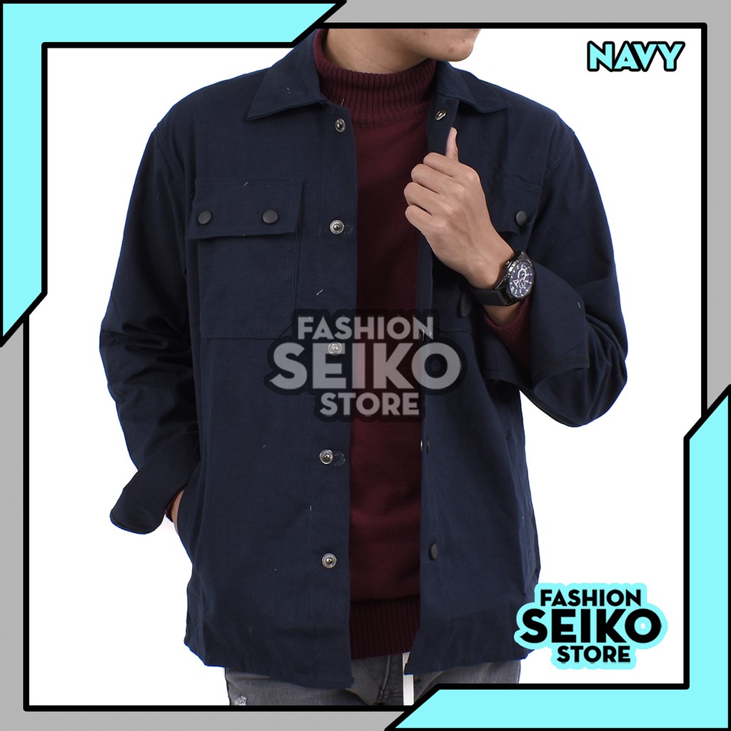 Jaket Kanvas / Semi Parka / Field jacket  - 2 pocket -green army maroon navy