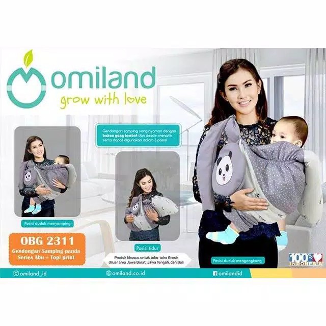 MOMS_ GENDONGAN SAMPING + TOPI Panda SERIES OBG2311