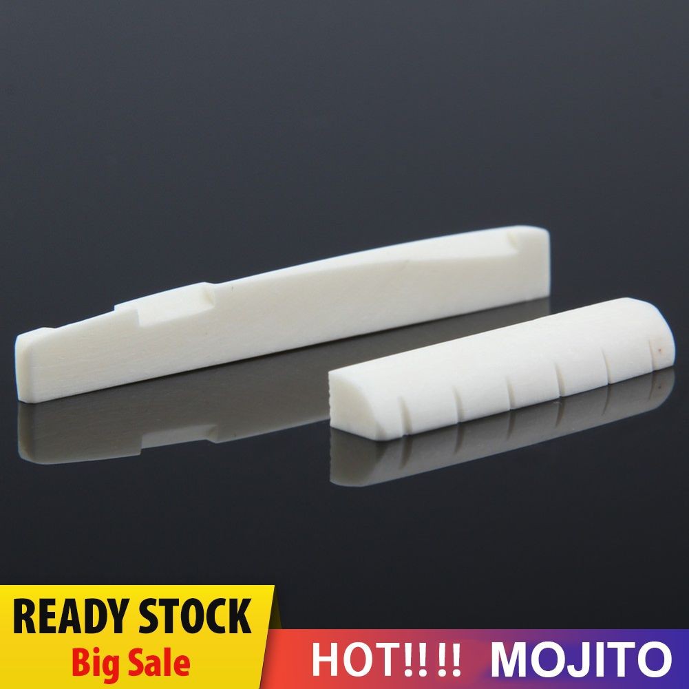 MOJITO Chinatera Buffalo Bone Guitar Bridge Nut Saddle for 6 String Classical Guitar White