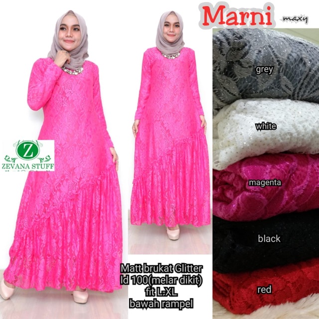 Grosir Murah marni maxy Dress pesta glitter