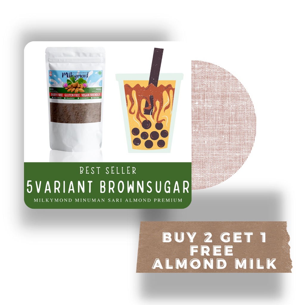 [BUY 2 GET 1 FREE] Susu Almond Premium MILKYMOND Milky Almond 180 Gram 5 Variant Rasa Brown Sugar