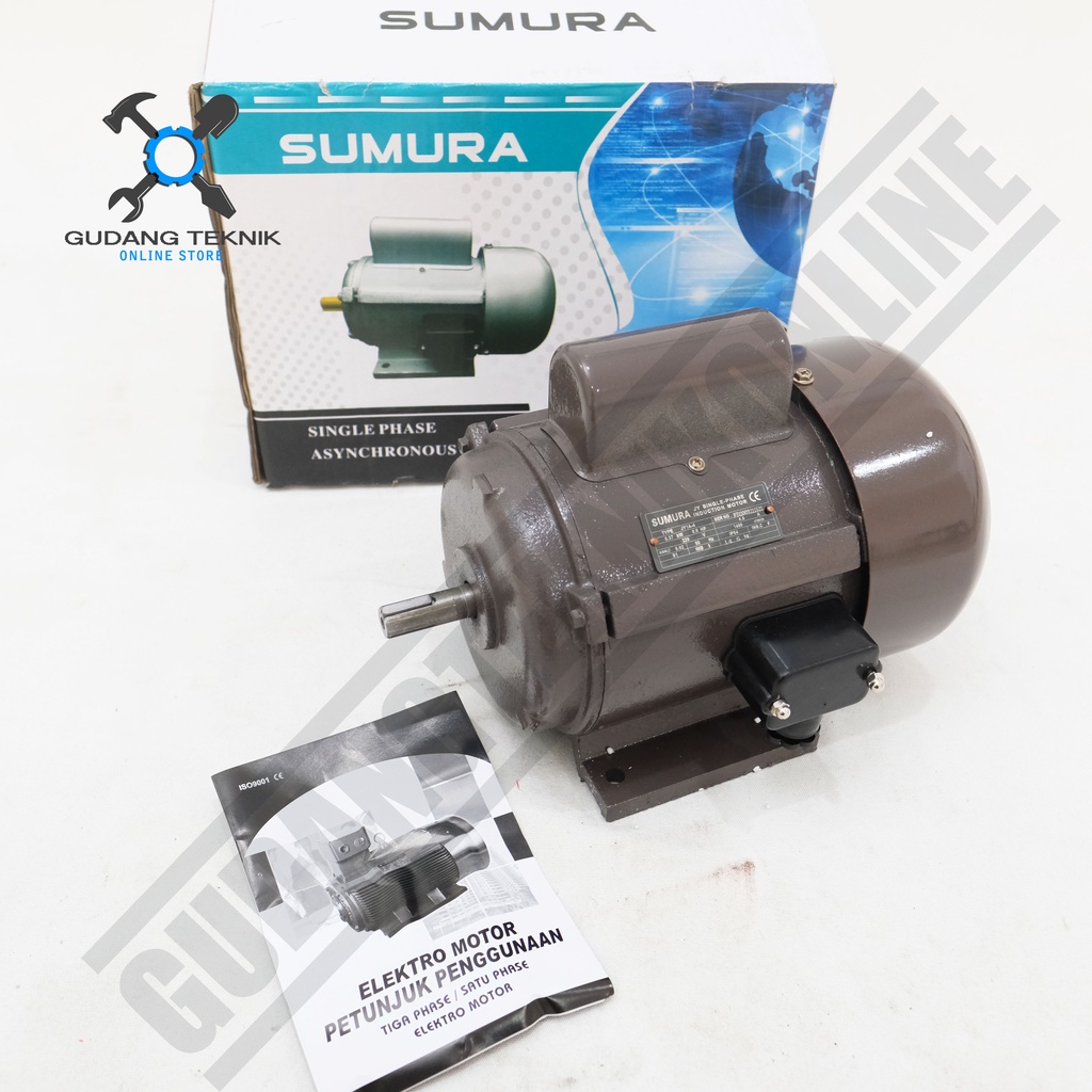 Dinamo Motor Penggerak 1/2Hp 4P 1Ph 1400Rpm SUMURA / Elektro Motor SUMURA 0.5Hp