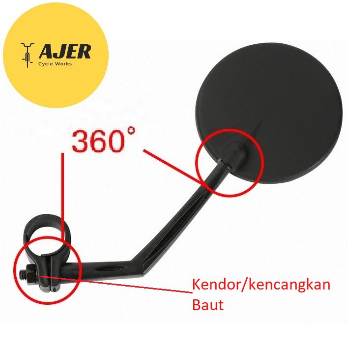 Kaca Spion sepeda stang jalu 360 derajat adjustable blindspot mirror