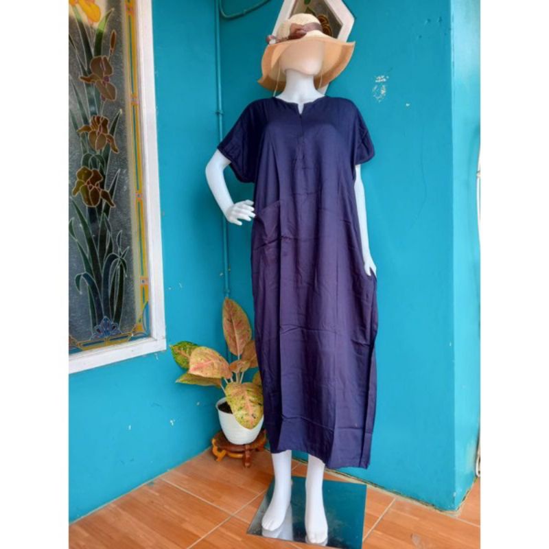 Daster Habel/HISBI Long BUSUI Panjang Semata Kaki Bahan Rayon Premium-Hisbi twill busui 27