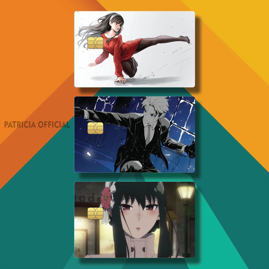 STIKER CARD CUSTOM ANIME SPY X FAMILY BXQD3/5BMWJ/ SKIN ATM SPY X FAMILY KARAKTER / WATERPROOF POPUL