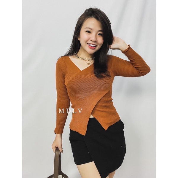 MDLV ~Top Greta Rajut Atasan Blouse Rajut Fashion Wanita